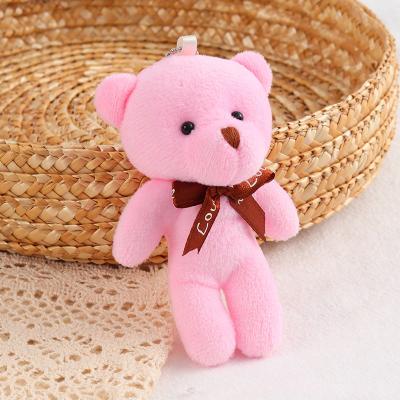 China Women's Bag Pendant Key Chain Customize Plush Stuffed Plush Business Gift Toys 11 Cm Teddy Bear Keychain for sale