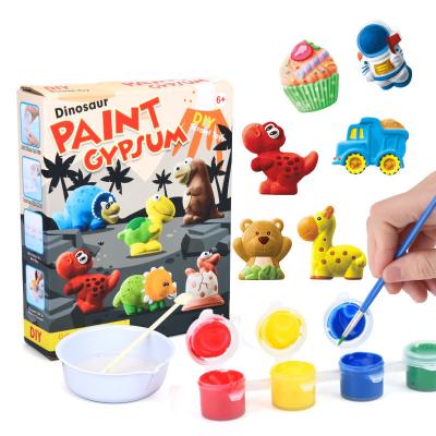 China Cute Children's Diy Early Educational Toys Paint 3d Gypsum Mold Animal Gypsum Painting Toys for sale