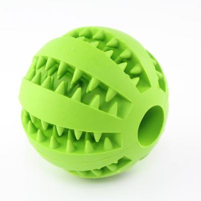 China Durable Custom Teeth Cleaning Durable Natural Rubber Pet Chew Ball Treat Food Dog Toy for sale