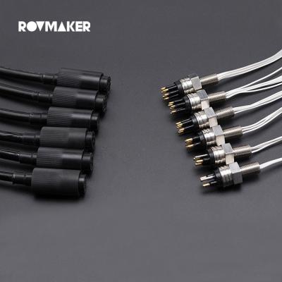 China Wet Robot Power Rovmaker Cable Underwater Connectors IP68 Ip69 Pluggable 5 Wire Ip 68 Pin Underwater Cable Connector for sale