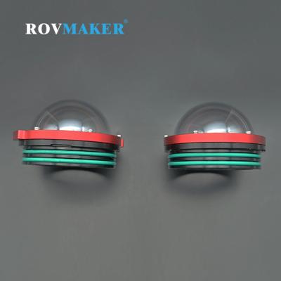 China ROV Underwater Dome Lens Rovmaker 10Mpa PC Dome Optical End Cup for sale