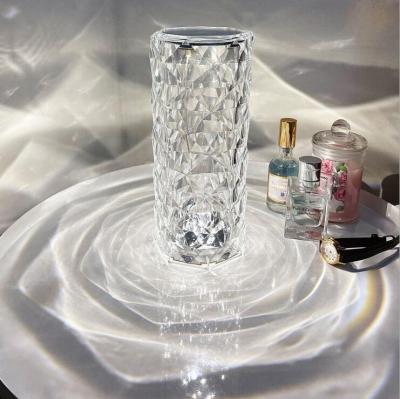 China Romantic Acrylic Table USB Llight Modern Bedroom LED Crystal Dest Lamp Rechargeable Bar LED Light for sale