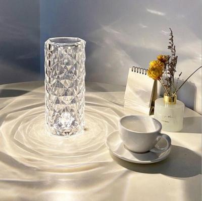 China Modern Rechargeable Acrylic Crystal Desk Light USB LED Table Lamp Night Light for sale