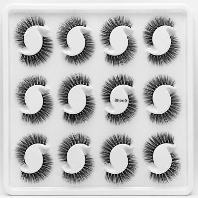 China Shiny Small Mink Eyelashes False Eyelashes 12 Pairs Synthetic Vendor Eyelash 5-10mm Natural Short Strands for sale