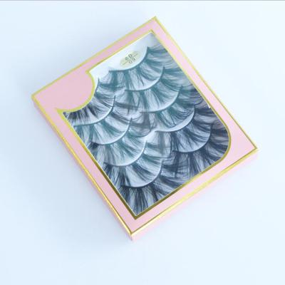 China Customized shiny logo silk eyelash 5 pairs multi type faux lashes synthetic lashes faux mink lashes seller for sale