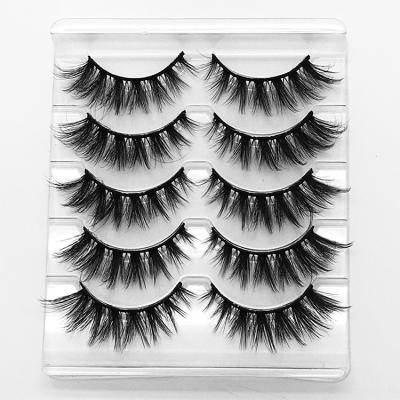 China Custom 3d faux mink eyelashes shiny tapered fluffy cross lashes long with cheap price for sale