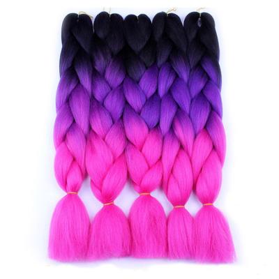 China BRAIDED HAIR Ombre Hair Scrunchie Extensions Label Card Low Temperature Synthetic Fiber Expression Pre Stretch Braiding Hair for sale