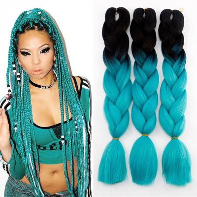 China BRAIDED HAIR 24inch 100g Ombre Expression Hair Synthetic Fiber Hair Braiding Extensions For Braids for sale