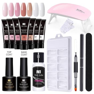 China DIY Manicure Poly Nail 15Ml Diy Nail Extension Gel Kit, Full Manicure Gel Polish Nail Set For Nail Salon for sale