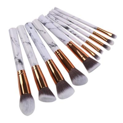 China Private Label Makeup Brush Vegan Marble Makeup Brush Set With Cylinder , 10 Pcs Concealer Blending Face Powder Blush Concealers Eyeshadow Make Up Brushes Kit // for sale