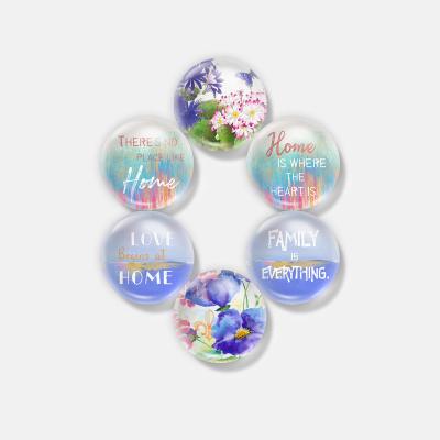 China Eco-friendy Factory Custom Glass Fridge Magnet Round Glass Fridge Magnets for Office and Kitchen for sale