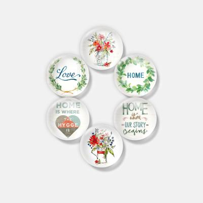 China Eco-friendy Mumi Round Crystal Glass Custom Fridge Magnets Cute Decorative Magnets Gift for sale