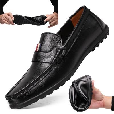 China Flat Slip-on Style Dress Men Genuine Leather Formal Casual Shoes for sale