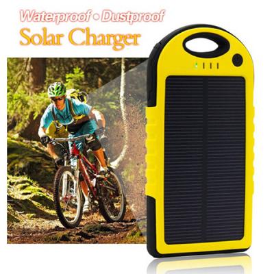 China Dustproof double usb solar mobile phone battery charger 5000mAh for sale