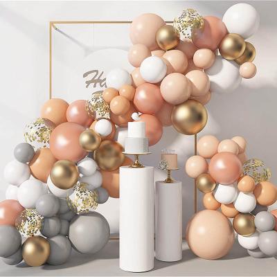 China Party Suppies Amazon Rose Gold Skin Color Link Balloon Set Arch Wedding Decoration Set Balloon Birthday Party for sale