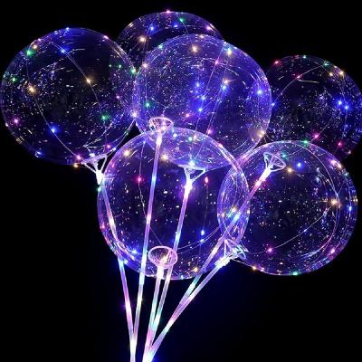 China Gift Toy Hotselling Bobo Ballon 18/20/24/32 inch LED light balloon with sticker for party decoration and gift for kids for sale