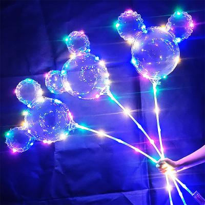 China Gift Toy Glowing Bobo Ball Net Red Balloon With Explosive Battery Box Wholesale Lightweight Bobo Ball Glowing Balloon Shaped Transparent for sale