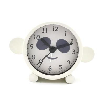 China Wholesale Antique Customer Style 3 Inch Bell Student Cartoon Table Clock Mute Animal Logo Animal Alarm Clock for sale