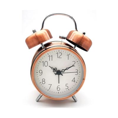 China Antique Style 3.5 Inch Retro Metal Alarm Clock Vintage Home Decoration Bedside Ornaments Oversized Bell Alarm Clock for sale