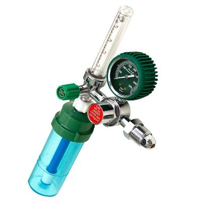 China oxygen regulator with flow meter 0-10L air pressure regulation valve with humidify bottle for oxygen inhale outer thread YYX for sale