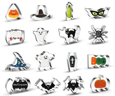 China Sustainable Top Selling Custom Made Cookie Tool Halloween Pumpkin Bat Ghost Cookie Mold Stainless Steel Cookie Cutter for sale