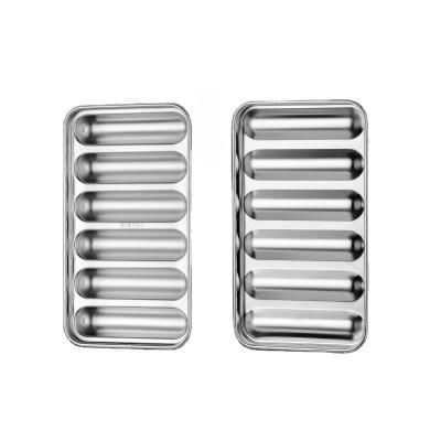 China Sustainable Kitchen Sausage Making Mold 6 Lattice Stainless Steel Homemade Ham Hot Dog Making Mold Home for sale