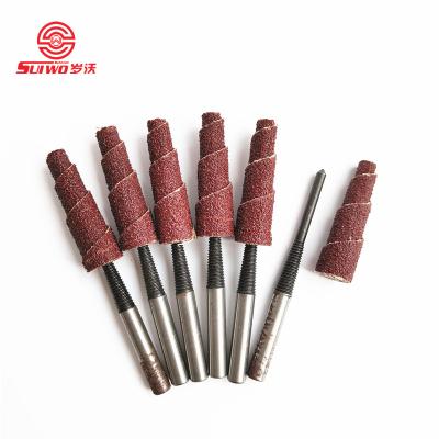 China Factory Direct Selling Cone Sand Cylindrical Cloth Sanding Polishing Head Paper Grinding Abrasive Grinding Wheel with Quick Axis Change Flap Disc for sale