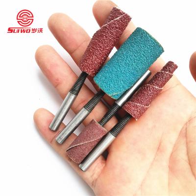 China Matel Quick Change Drill Accessories Shank Tapered Taper Head Sand Cloth Grinding Flap Wheels Polishing Sanding Tools for sale