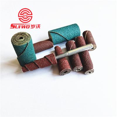 China Metal Grinding Emery Cloth Main Shaft Conical Broom Shaft Mounted Sanding Paper Grinding Head for sale