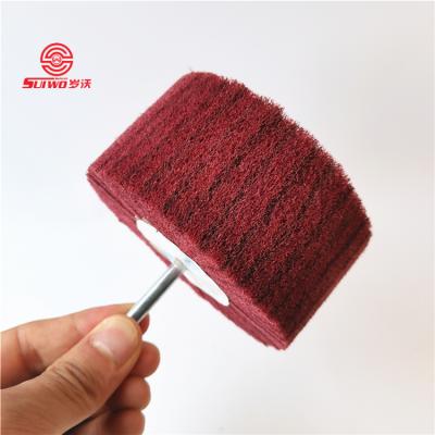 China Aluminum Oxide Nylon Fin Wheel Fin Wheel Polishing Nonwoven Abrasive Broom Maker 100*50 for sale