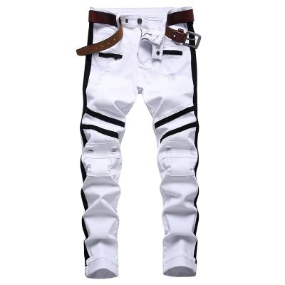 China Fashion Worn White Personal Jeans Men's Sustainable High Street Jeans Mens Designer Friends Slim City Denim Pants for sale