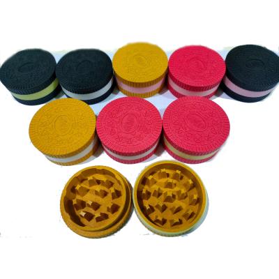 China New Design 2021 New Eco-friendly Biodegradable Herb Grinder 55MM 2 Parts Tobacco Grinder Cookie for sale