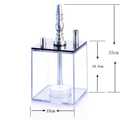 China Portable Modern Clear Led Cube Hookah Box Sheesha Chicha Acrylic Hookah for sale