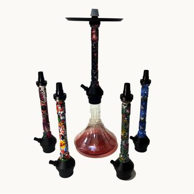 China Luxury Hookah Supplies Wholesale Printed Aluminum Hookah Mya Glass Shisha Hookah Stem for sale