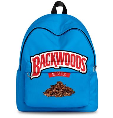 China Multi Colors Design Wholesale Fashion Backwood Print Backwood Bag Men Boys Backpack Laptop Shoulder School Bag Travel Smoking Bag for sale