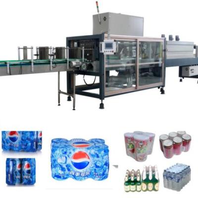 China food & Beverage shops medium speed automatic shrink wrap machine / automatic color film shrink wrapper with carton for sale