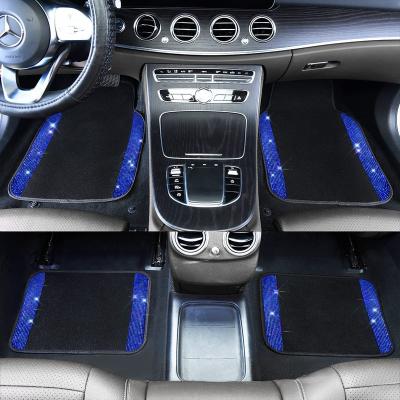 China Bling Bling Automotive Interior Supplies Cute/Cartoon Diamond Four Seasons General Easy To Clean Foot Mats For Men's And Women's Car Carpet Floor for sale