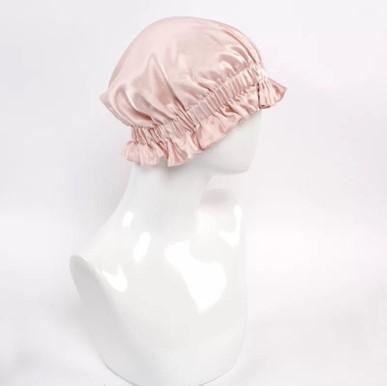 China Soft ; smooth ; Wholesale High Quality Custom Colored Satin Elasticity Double Layer Sleep Silk Hair BonnetCap for sale