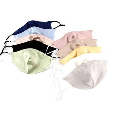 China Soft ; Soft Custom Reusable 2 Diapers 3 Layers Soft Breathable 100% Pure Silk Face Cover For Office Home Use for sale