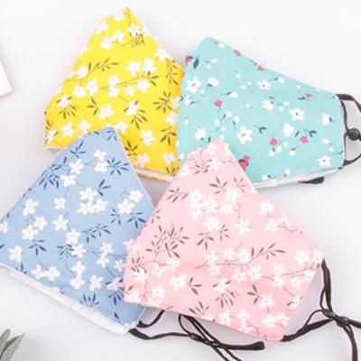 China Soft ; Good Air Permeability Fashion Cotton Cloth Face Maskes Cover Without Valve Washable Floral Reusable Facemask For Women Men Wearing for sale