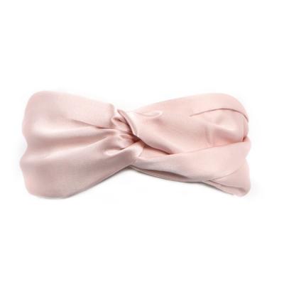 China Soft ; smooth ; new elasticity hair accessories color match color 100% satin silk wide cross headband for women for sale