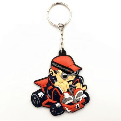 China Custom good quality soft pvc+Metal key chain logo silicon key chain for sale