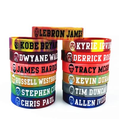 China Europe NBA Style Cheap Custom Wristband Rubber Wristband Glow In The Dark for sale