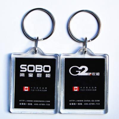 China Acrylic Promotional Gifts Clear Key Chain / Custom Acrylic Key Chain for sale