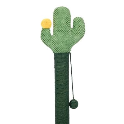 China Good Quality Cats Price Cat Scratching Post Cactus Cat Scratcher Toy Featuring With Dangling Ball for sale