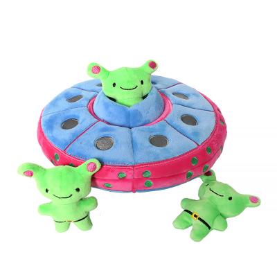 China New Style Viable Unique Soft UFO Design Multiple Deformable Gameplay Dog Hide And Seek Durable Toys for sale