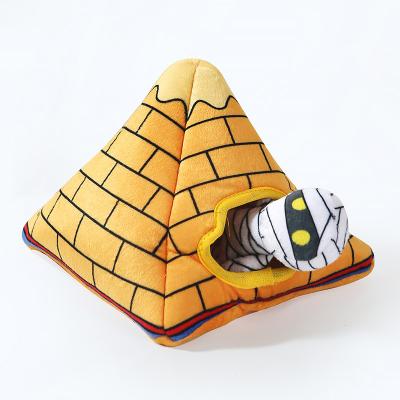 China Viable New Design Funny Pyramid Train Dog Puzzle Chew Unique Cute Dog Hide And Seek Game Toys for sale