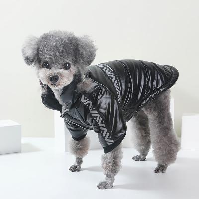 China Viable High Quality Designer Clothes Animal Accessories Solid Color Puff Dog Pet Jacket Warm Clothes for sale