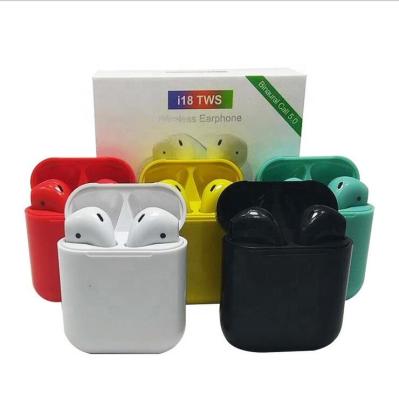 China amazon in-ear top selling i18 original colorful in-ear headphones 5.0 tws wireless earbuds for smart phone for sale