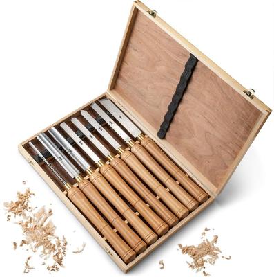 China CARVING 8PCS HSS Wood Lathe High Grade Steel Chisel Set For Wood Turning for sale